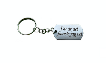 Key ring metal tag with personal engraving