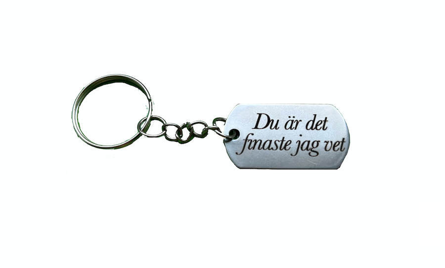 Key ring metal tag with personal engraving