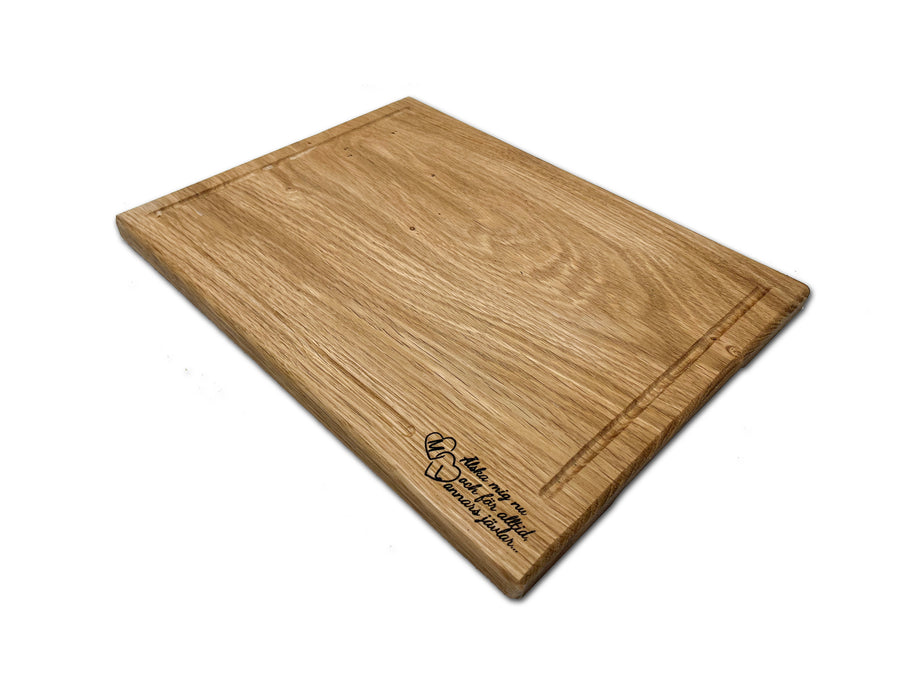 Cutting board - Love me now and forever - engraved initials