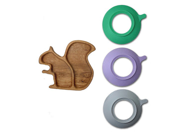 Children's dinner plate with suction cup - squirrel