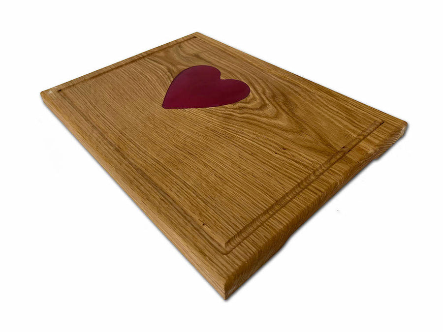Cutting board with heart